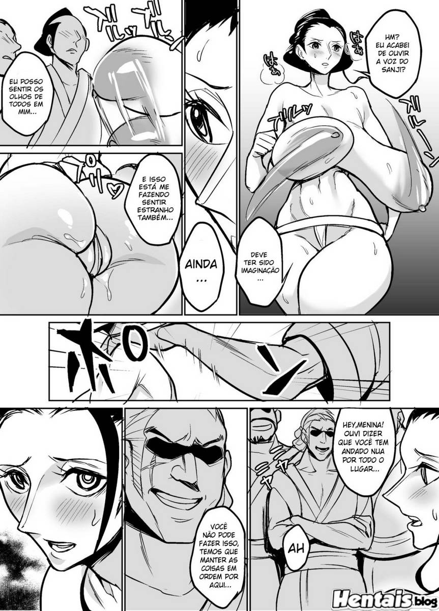 One Piece Hentai - Robin lutando sumô