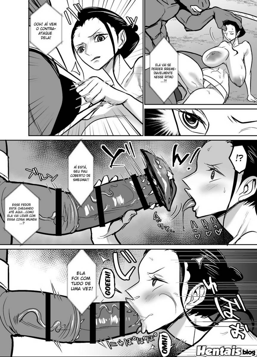 One Piece Hentai - Robin lutando sumô