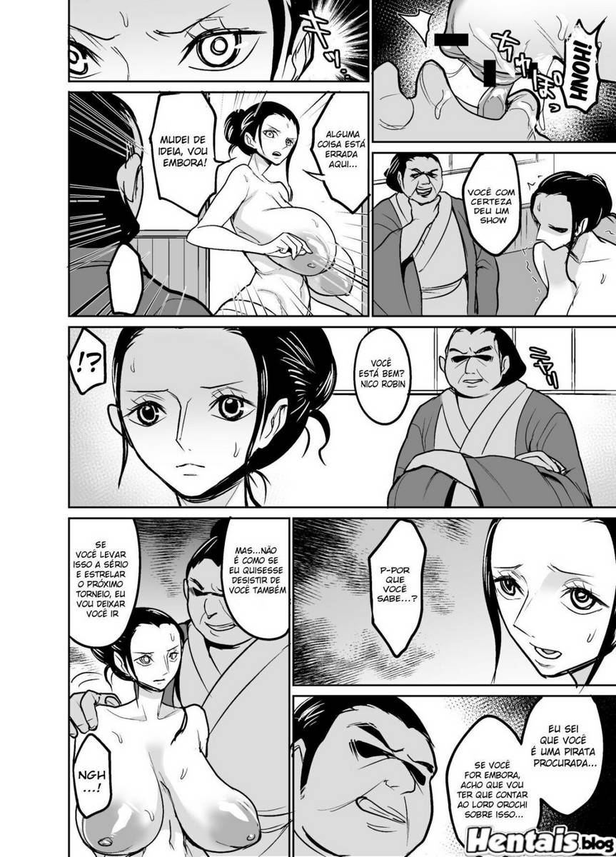 One Piece Hentai - Robin lutando sumô